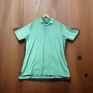 Peter Millar Summer Comfort Polo Mens Medium Green Stripe Golf Stretch